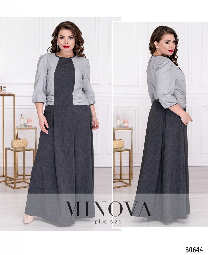 Платье 343-серый Minova
