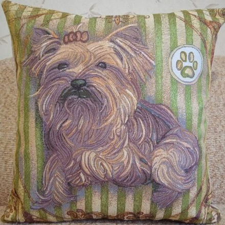Гобеленовая наволочка "D. ЙОРКШИРСКИЙ ТЕРЬЕР", Россия.