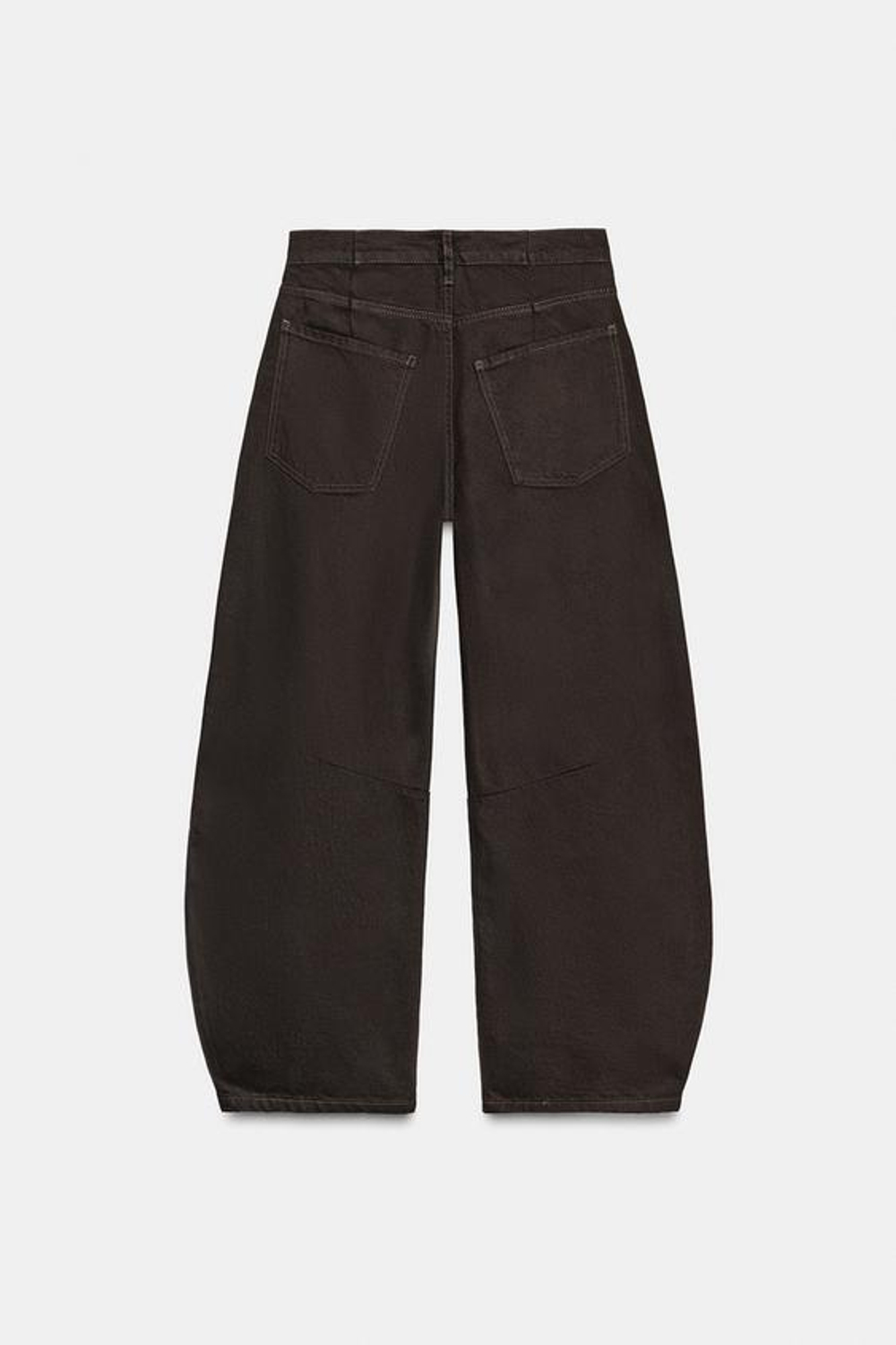 ZARA ДЖИНСЫ BALLOON СО СРЕДНЕЙ ПОСАДКОЙ — ZW COLLECTION, КОРИЧНЕВЫЙ