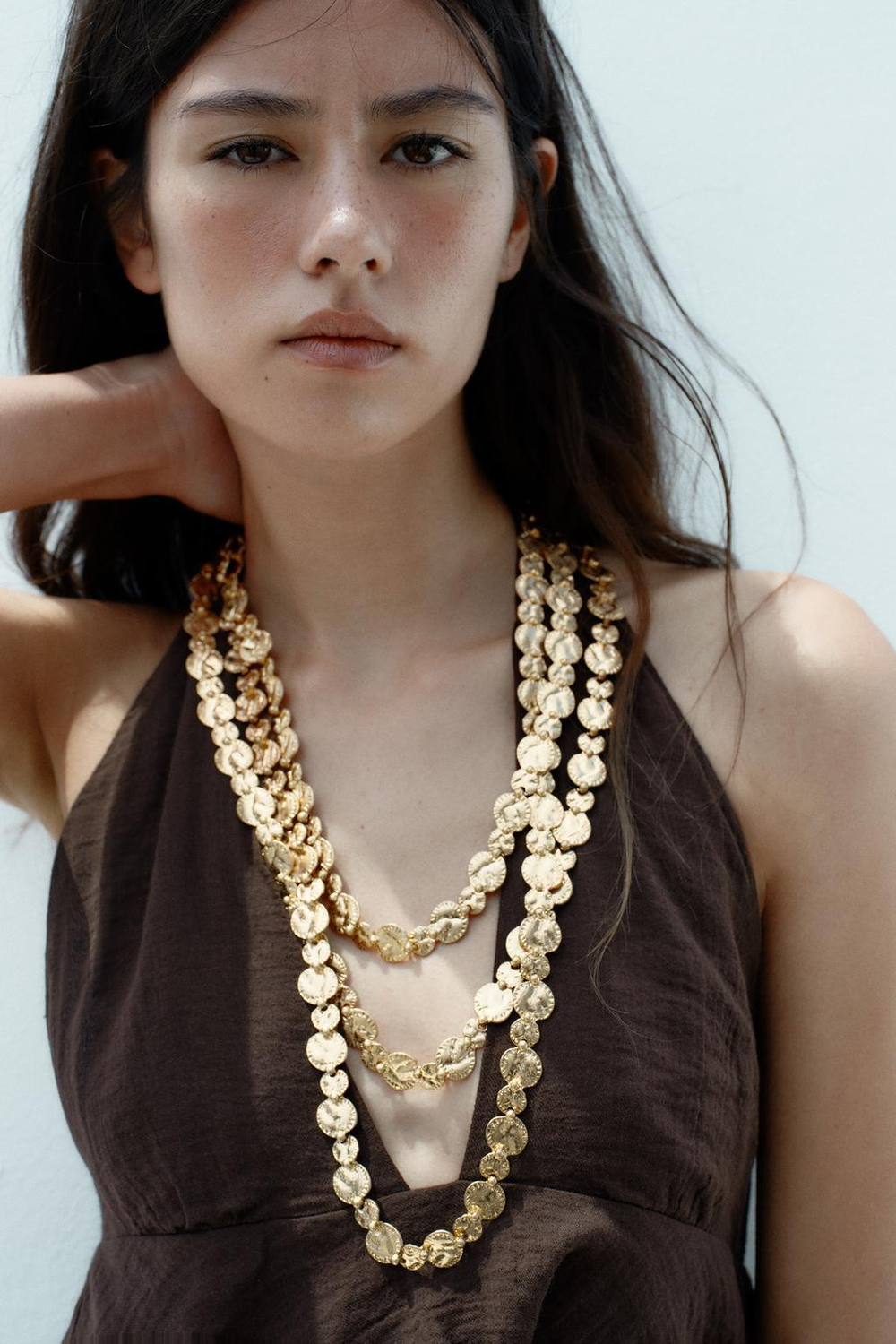 ZARA ОЖЕРЕЛЬЕ С МОНЕТАМИ, ЗОЛОТИСТЫЙ