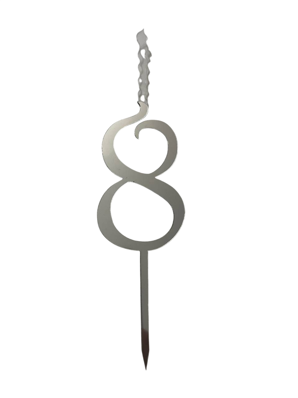 Элегантный топпер-свеча «Цифра 0-9» (серебро)