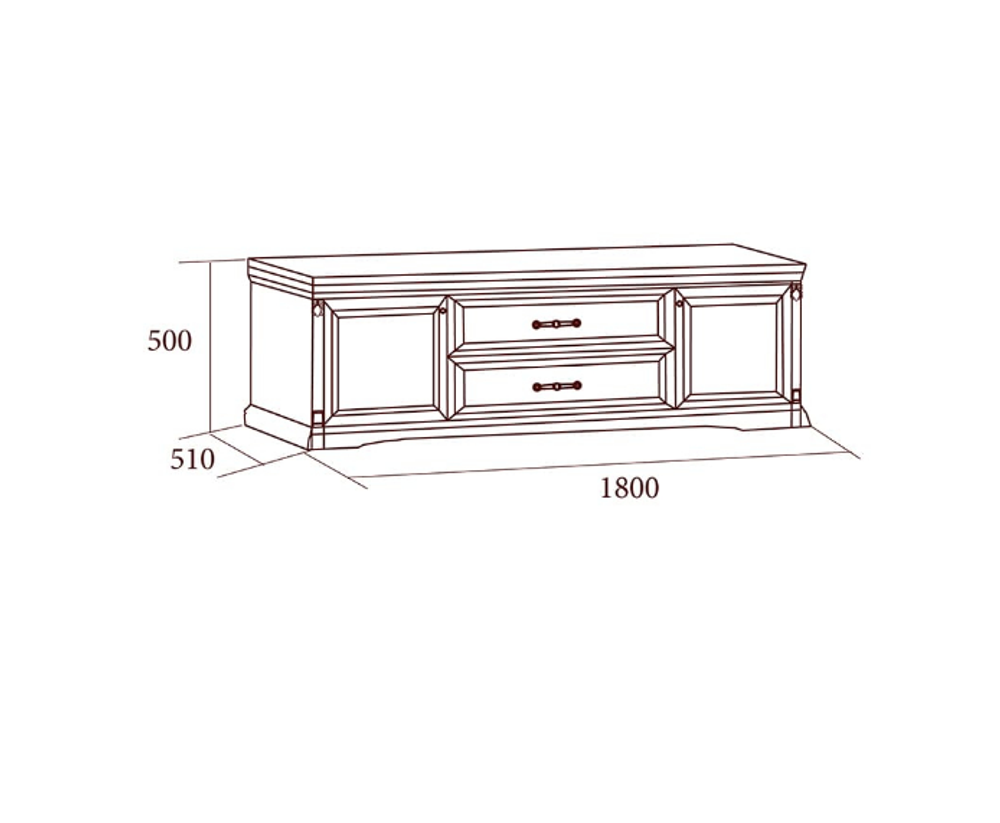 ЛОРЕНЦО Тумба ТВ 1800 (Дуб Сторсанд)