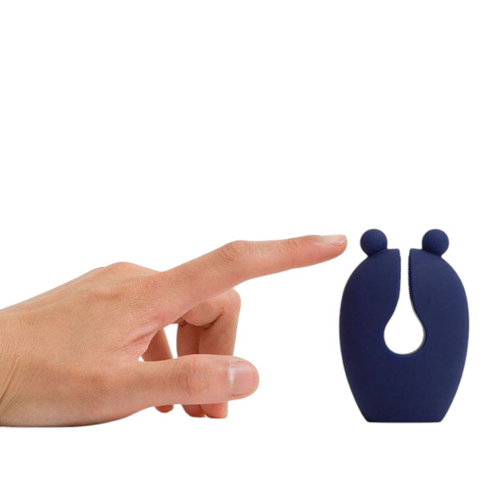 Синий компактный аккумуляторный клиторальный вибростимулятор 5,9см Sose Eden ED00101