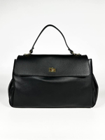 Женская сумка из натуральной кожи ягненка черного цвета