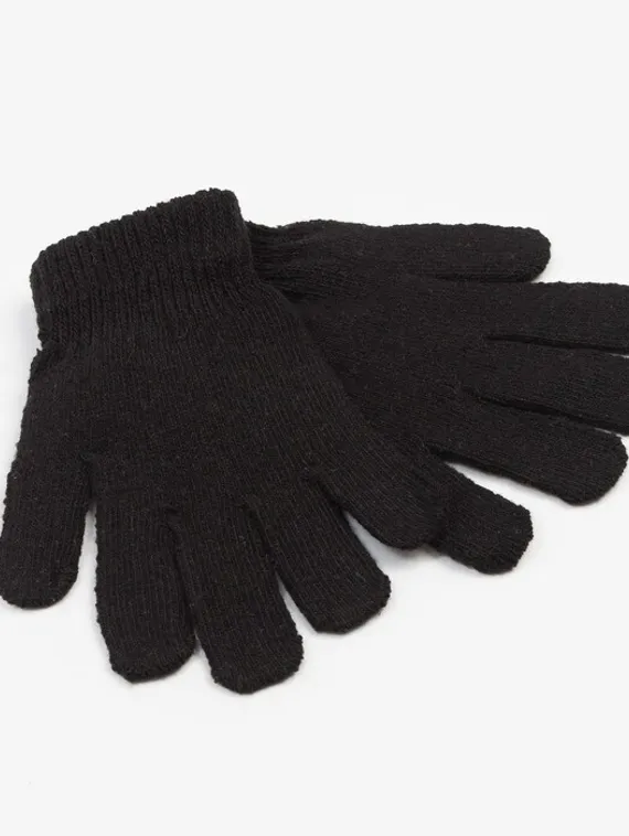 Перчатки женские Collorista однослойные, цв. чёрный, р-р 19 см