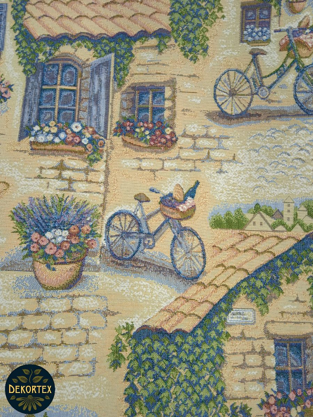 Мебельная ткань гобелен на отрез "Велосипеды" (ширина 160 см) цена за п/метр