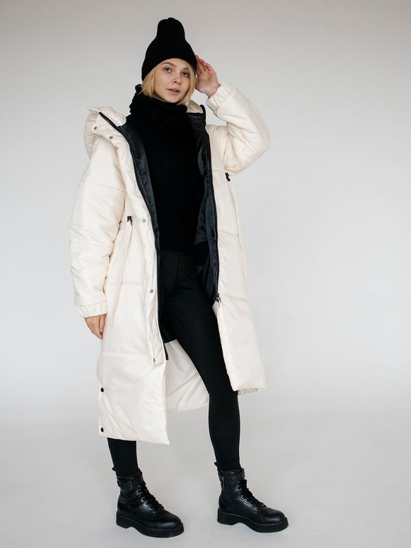 Пуховик зимний женский молочный - фото 10