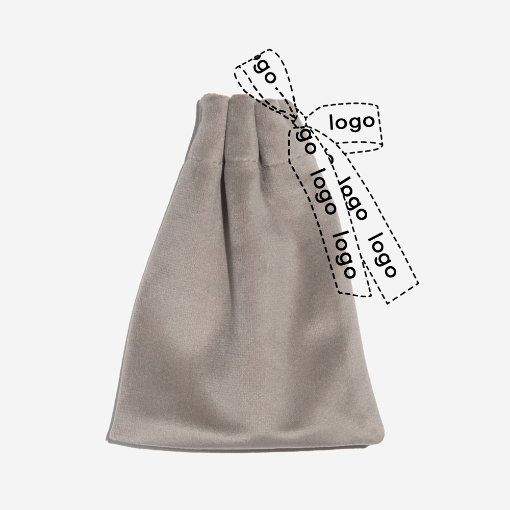 Мешочек из велюра, брендирование на ленте