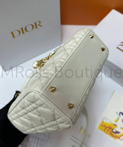 Женская сумка Lady Dior My ABC квадратная белого цвета