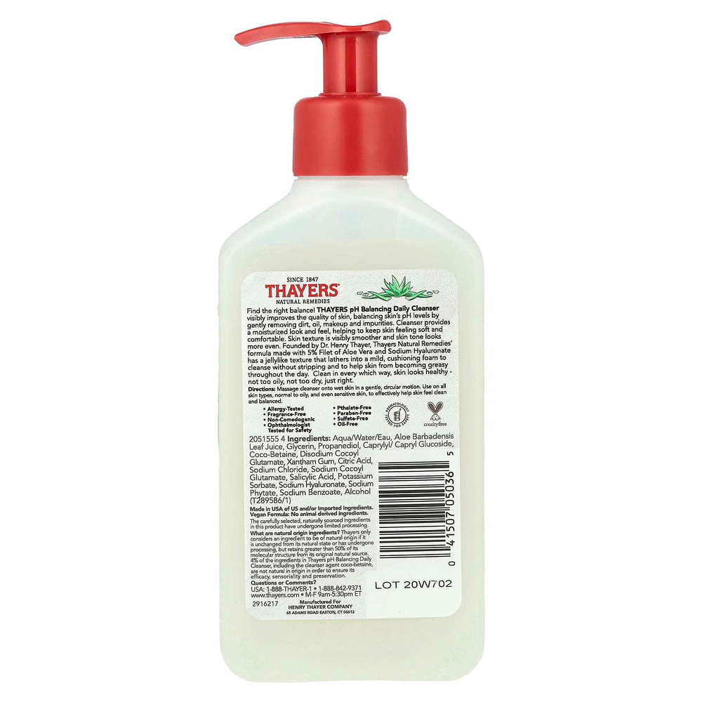 Thayers, pH-балансирующее ежедневное очищающее средство, без отдушек, 237 мл (8 жидк. унций)