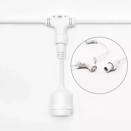 Белт-Лайт UNIBELT 10 м., провод белый Каучук, шаг 25 см., 40 подвесных патронов, IP65, LTC (UBL10m/40L-8)