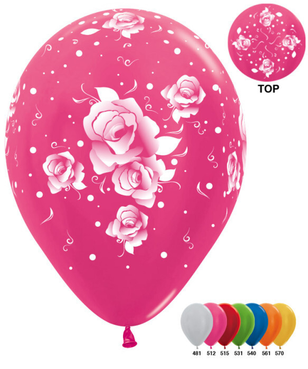 S 12" Розы металлик