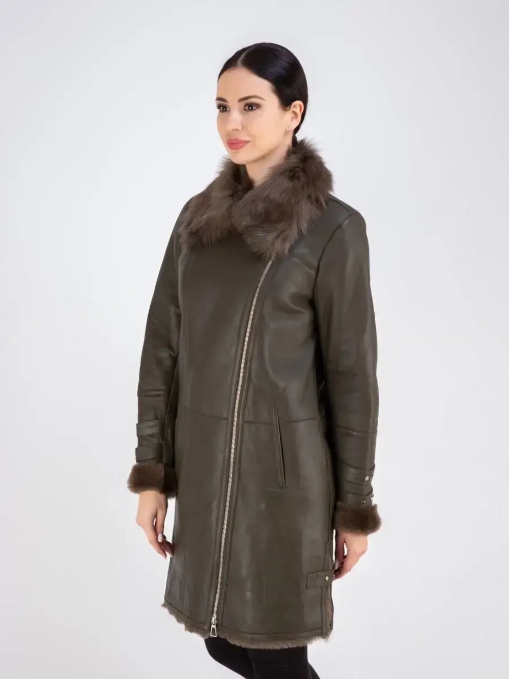 Дубленка зима натуральная длинная Турция