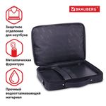 Сумка деловая BRAUBERG с отделением для ноутбука 17,3", "Sidney", откидная крышка, черная, 44х34х6 см, 240449