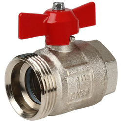 Кран ITAP шаровой с накидной гайкой полнопроходной (бабочка), 1", IDEAL 098