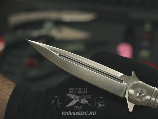 Складной нож REPTILIAN НКВД-03-2 c клинком из стали D2, рукоять микарта