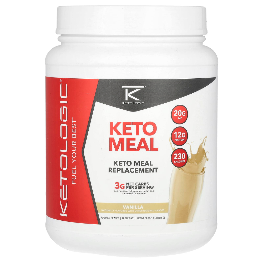 KetoLogic, KetoMeal, заменитель пищи, ваниль, 816 г (1,8 фунта)