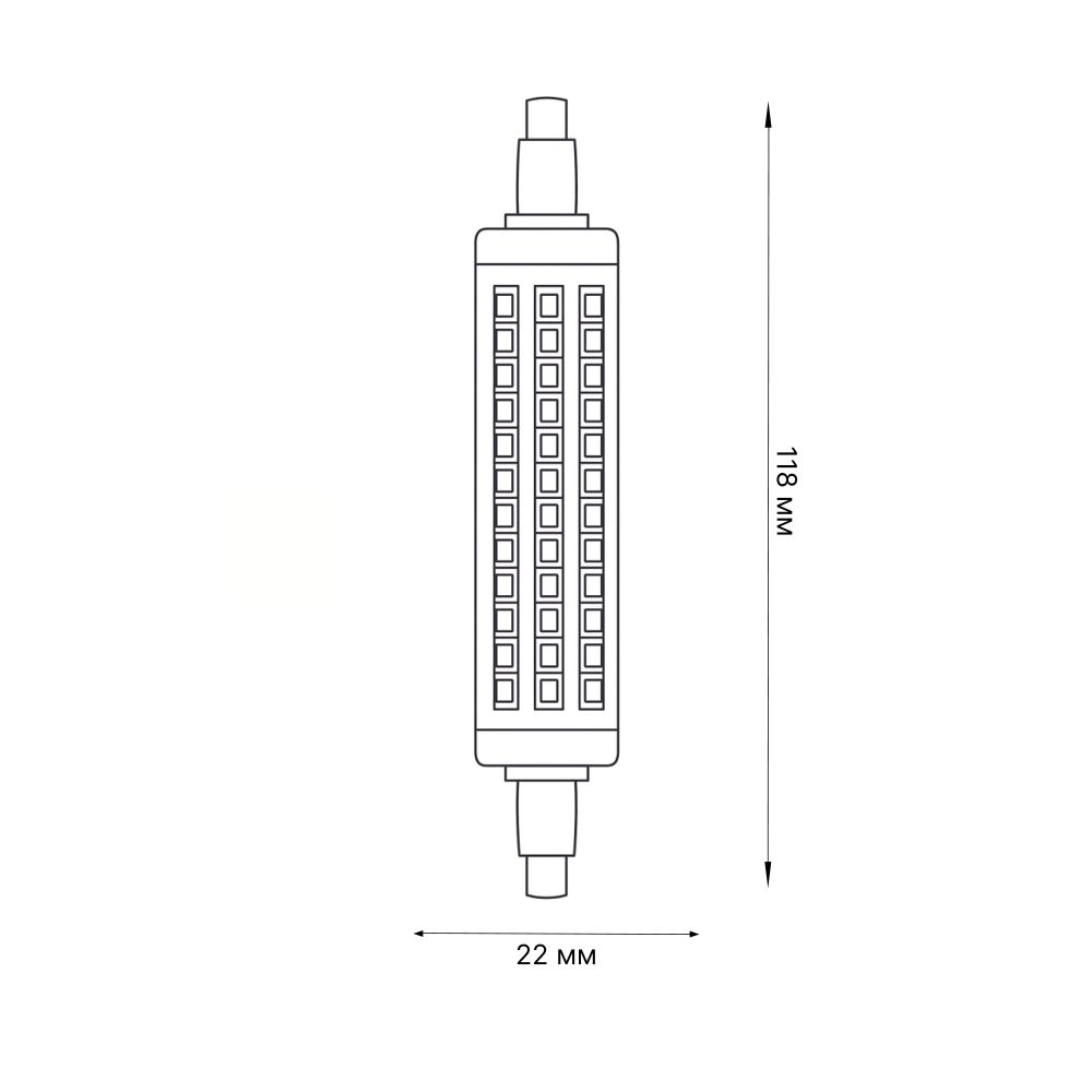LED-J118-12W-WW-R7s-CL PLZ06WH Лампа светодиодная. Прозрачная. Теплый белый свет. Картон. ТМ Uniel.