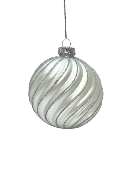 Набор винтажных стеклянных шаров Старинный вальс 80 мм., серебро, 9 шт., Christmas DeLuxe (14089)