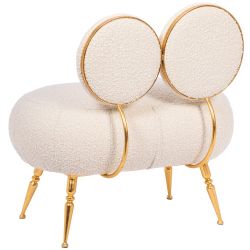 Банкетка Французик Золото Букле Белый