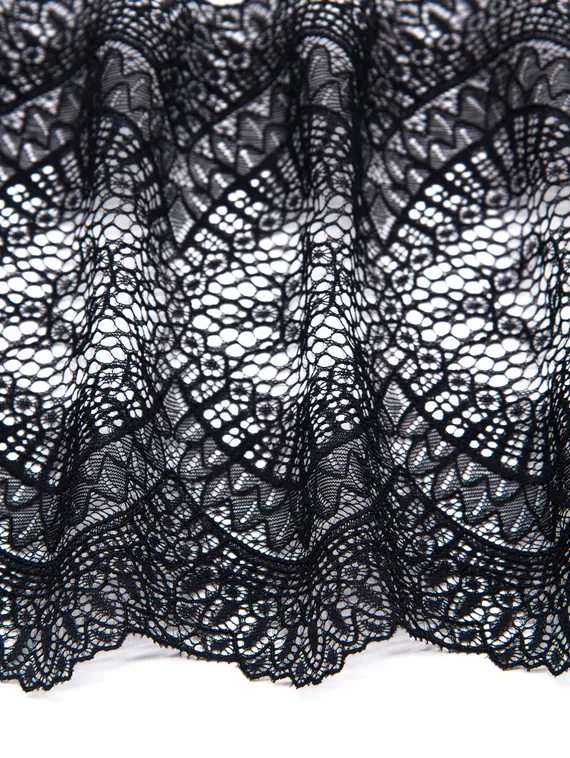 264 Кружево эластичное 18 см, Италия, черный 170