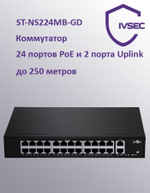 ST-NS224MB-GD Коммутатор POE 24 PoE порта и 2 Uplink порта