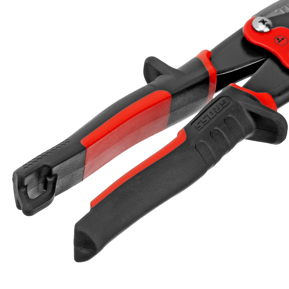 Ножницы по металлу "Piranha", 270 мм, прямой и левый проходной рез, сталь СrMo, двухкомпонентные рукоятки Gross