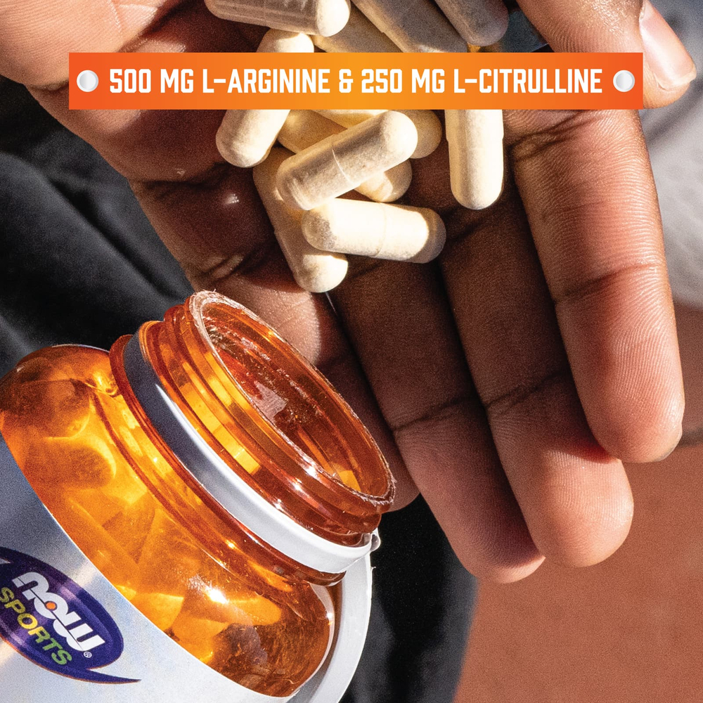 NOW Foods, Sports, аргинин и цитруллин, 240 вегетарианских капсул