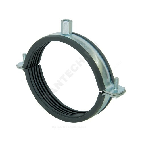 Хомут крепежный сталь оц с резиновой прокладкой Дн 32-36 (1") М8 б/к