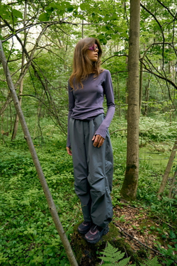 Лонгслив Nothomme Blue Wool Jacquard Mesh T-shirt "Deep Purple" Women's