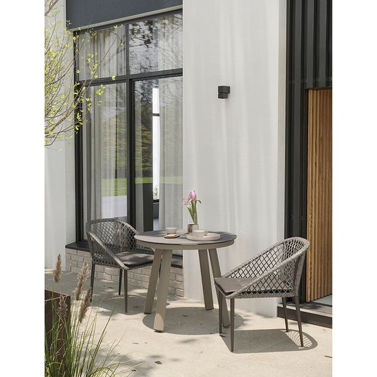 Стол обеденный leif, D90 см, серо-бежевый