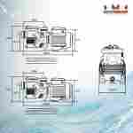 Песочный фильтр для бассейна до 64 м³ с насосом ESP0.5HP, до 55 кг песка, 8,0 м³/ч, WL-ADG450E