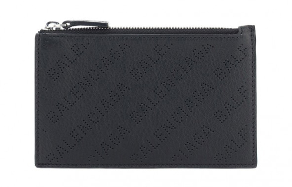 Balenciaga Allover Cow Leather Card Holder Men"s Black