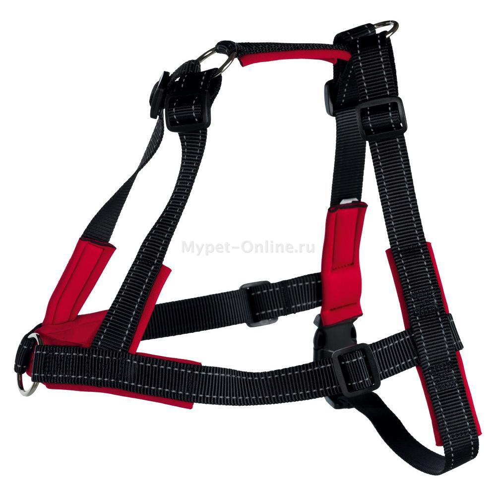 Шлейка для собак Trixie Lead and Walk Soft M, черный