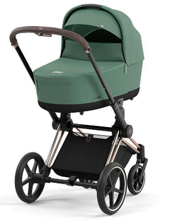Коляска Cybex Priam IV Rosegold complete и автокресло Cloud G i-Size Lava Grey 3 в 1 Leaf Green