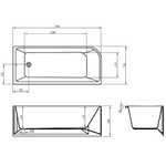 Акриловая ванна BelBagno 170x73 R BB712-1700-730-R без гидромассажа