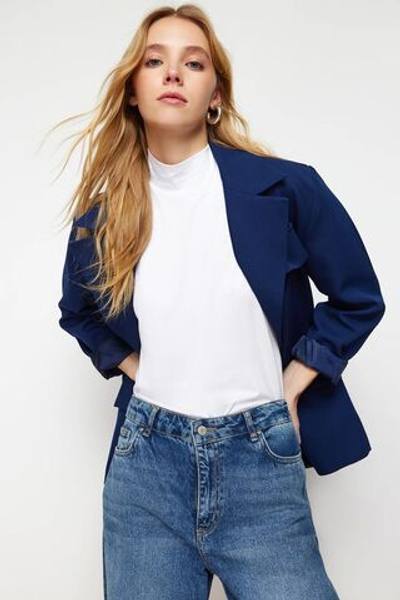 Белая трикотажная внутренняя туника без рукавов с воротником-стойкой TCTSS21TN0249