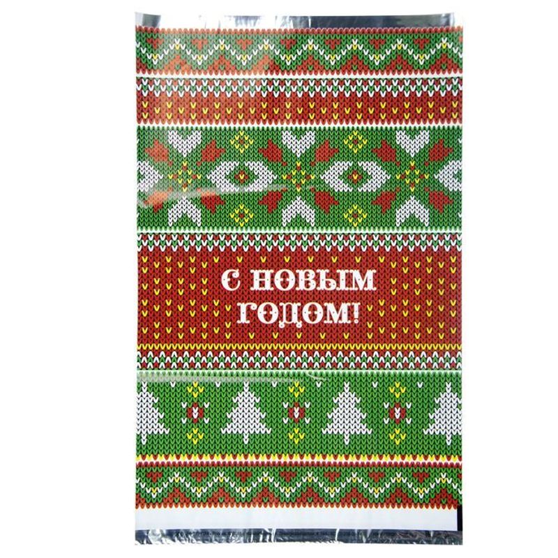 Пакет новогодний подарочный Россия 25*40 см слюда Колядки 10 шт/упак 2 000 шт/кор
