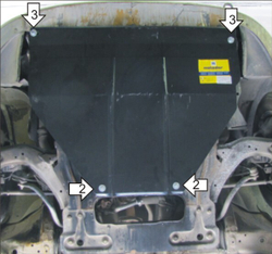 Защита картера Двигателя, КПП. 2 мм, Сталь. для Citroen Berlingo 2002-2008, Citroen Berlingo 1996-2002, Citroen Berlingo First 2008-2012 MOTODOR.00408