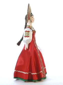 Кукла фарфоровая в русском костюме Плясунья