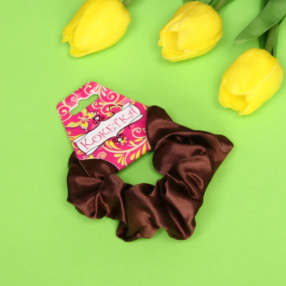 Резинка для волос 1шт «Кокетка - Mirabelle», цвет коричневый, d-10,5см