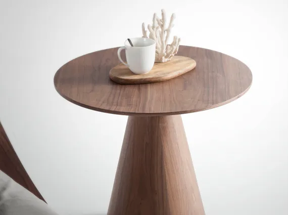 Журнальный столик Angel Cerda ET652, Ø60х55 см, орех