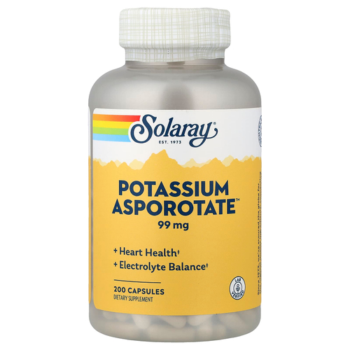 Solaray, калия Asporotate™, 99 мг, 200 капсул