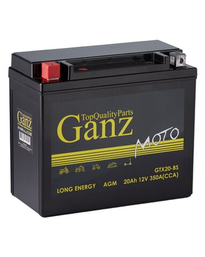 Аккумулятор GANZ мото AGM 20 А/ч прямой L+ 177x88x155 мото EN 350 А