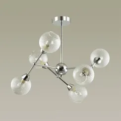 4438/6C MODERNI LN 000 хром, стекло Люстра на штанге E14 6*40W 220V EVERLY