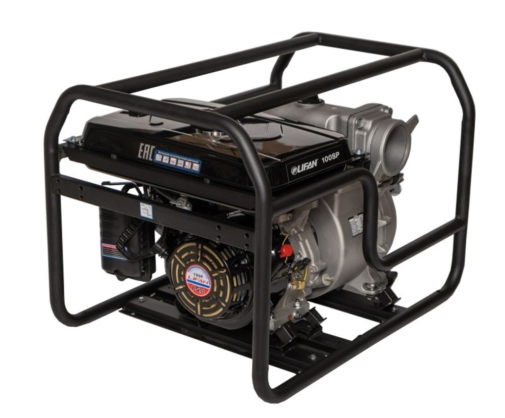 Мотопомпа бензиновая Lifan 100SP - для грязной воды [100 мм | 80 м³/ч | 1333 л/мин]