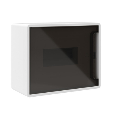 Щиток 8 мод настенный, белый, с тонированной дверцей, с 1 шиной PEN на 8отв.