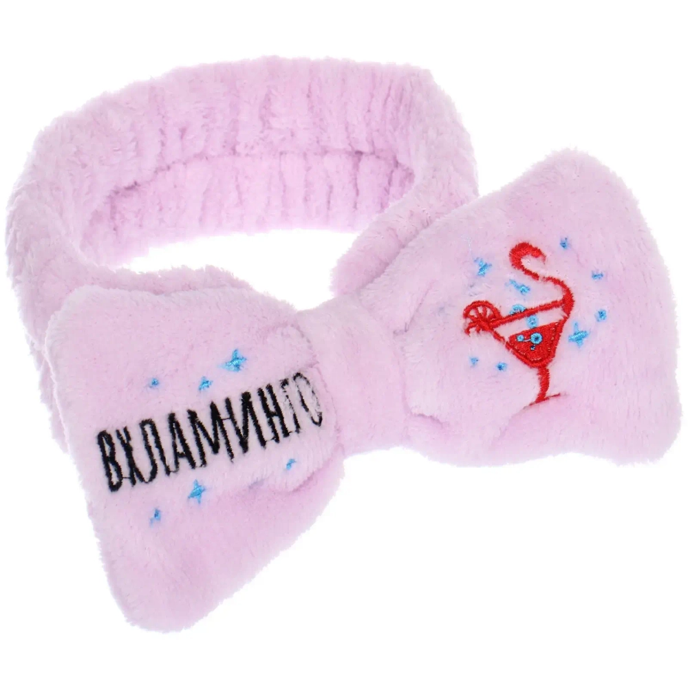 Повязка на голову «New collection Vostok- Вхламинго», цвет розовый, серый, голубой и сиреневый, 20*6см ( упаковка белый ZIP пакет )