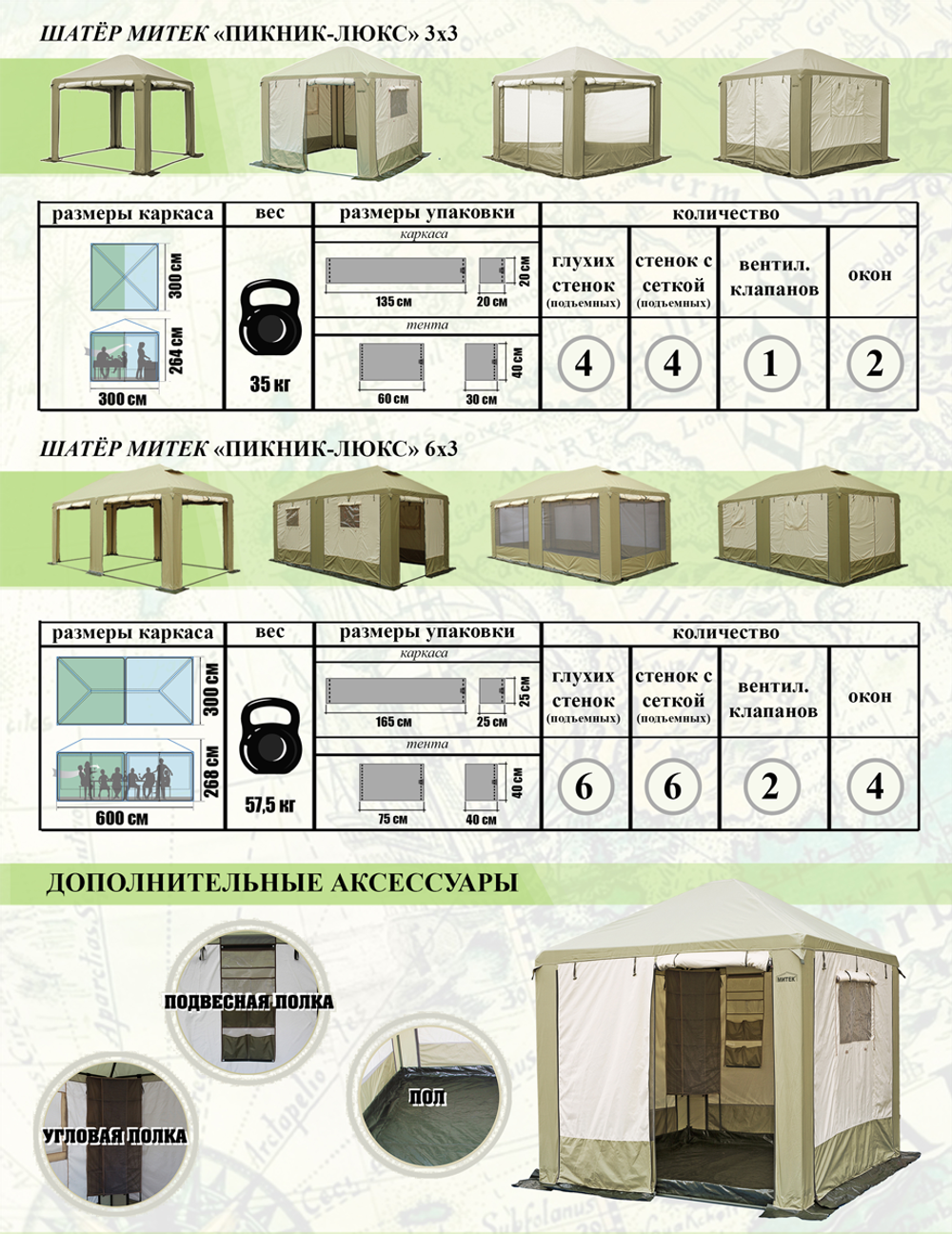 Шатёр Митек Пикник Люкс 3x3