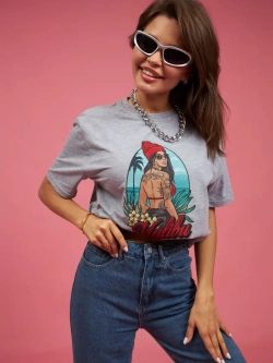 Футболка оверсайз женская мужская с принтом Малибу